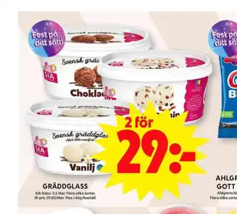 ICA Maxi Sia gräddglass erbjuda