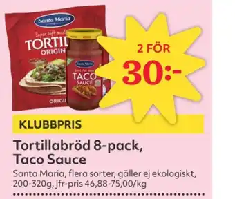Hemköp Santa maria tacosås erbjuda