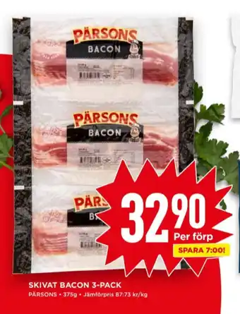 Willys Pärsons baconskivor erbjuda