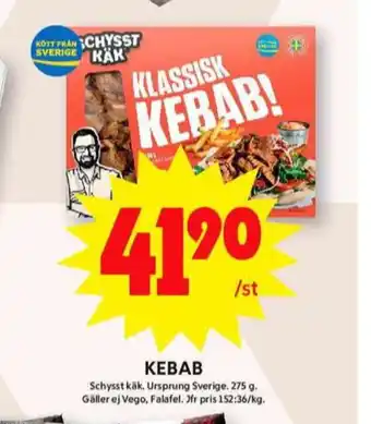 ICA Maxi Schysst käk kebab erbjuda
