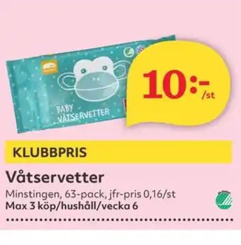 Hemköp Minstingen tvättservetter erbjuda