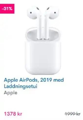 Apple AirPods, 2019 med laddningsetui, Apple
