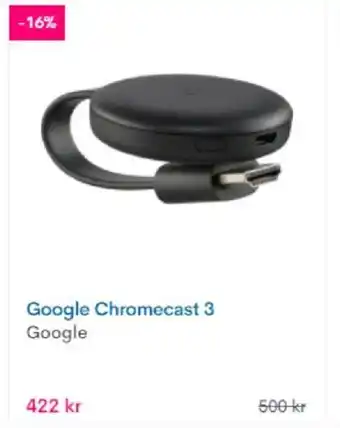 CDON Google Chromecast 3, Google erbjuda