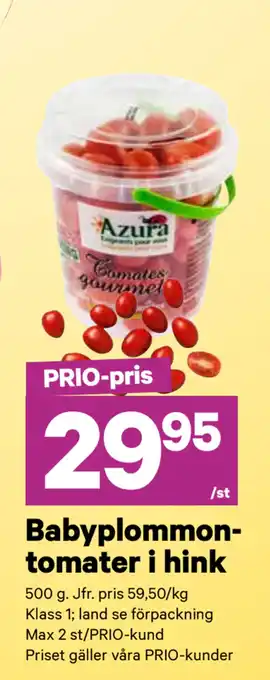 City Gross Babyplommontomater i hink erbjuda
