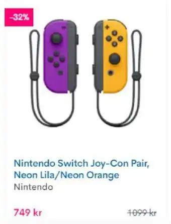 CDON Nintendo Switch Joy-Con Pair, Neon Lila/Neon Orange, Nintendo erbjuda