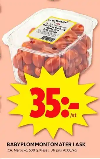 ICA Kvantum BABYPLOMMON TOMATER I ASK erbjuda