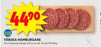 ICA Kvantum FÄRSKA HAMBURGARE erbjuda