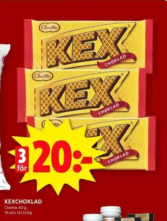 ICA Kvantum KEXCHOKLAD erbjuda