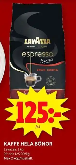 ICA Kvantum KAFFE HELA BÖNOR erbjuda
