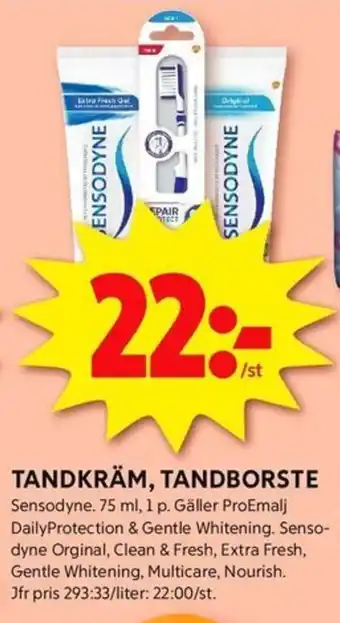 ICA Kvantum TANDKRÄM, TANDBORSTE erbjuda