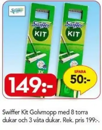 Bo Ohlsson Swiffer Kit Golvmopp med 8 torra dukar och 3 våta dukar erbjuda