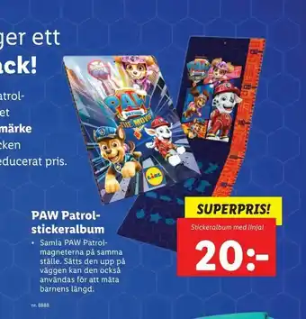 Lidl PAW Patrol stickeralbum erbjuda
