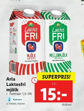Lidl Arla Laktosfri mjölk erbjuda