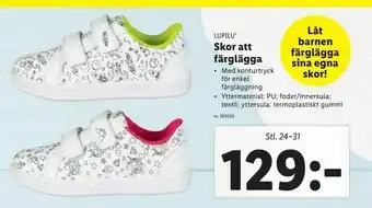 Lidl Skor att färglägga erbjuda