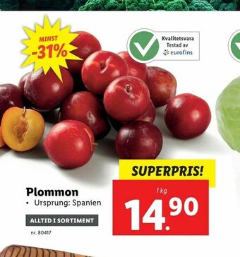 Lidl Plommon erbjuda