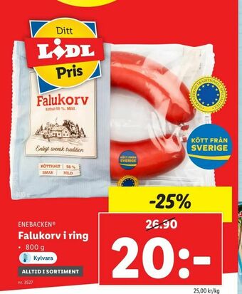 Lidl Falukorv i ring erbjuda