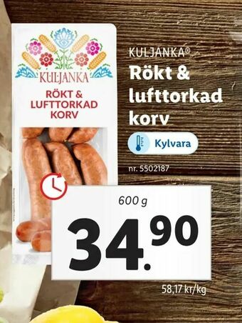 Lidl Rökt & lufttorkad korv erbjuda
