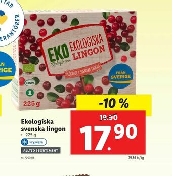 Lidl Ekologiska svenska lingon erbjuda