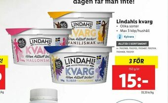 Lidl Lindahls kvarg erbjuda