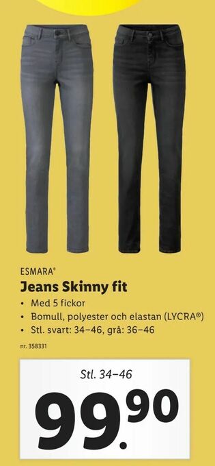 Lidl Jeans Skinny fit erbjuda