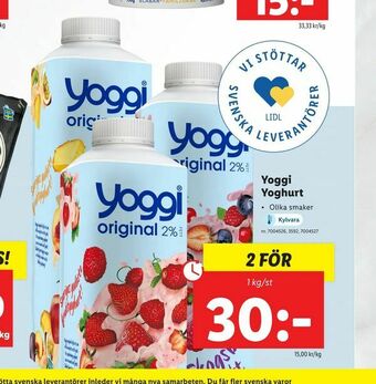 Lidl Yoggi Yoghurt erbjuda