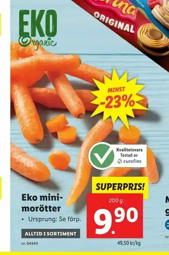 Lidl Eko mini- morötter erbjuda