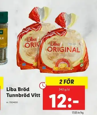 Lidl Liba Bröd Tunnbröd Vitt erbjuda