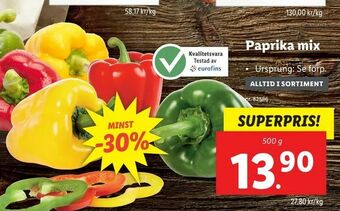 Lidl Paprika mix erbjuda