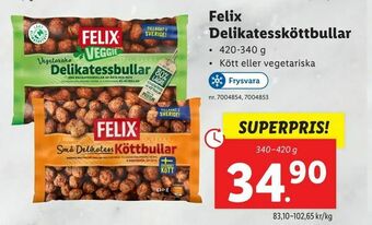Lidl Felix Delikatessköttbullar erbjuda