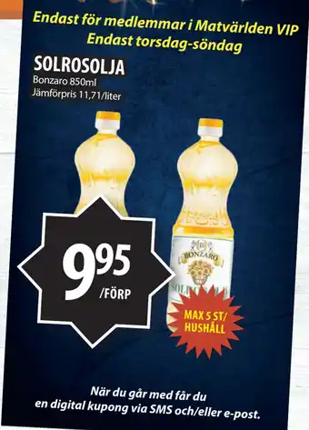 Matvärlden Tensta SOLROSOLJA erbjuda