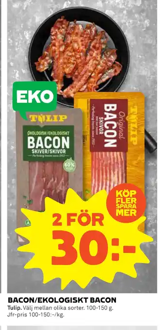 Coop BACON/EKOLOGISKT BACON erbjuda