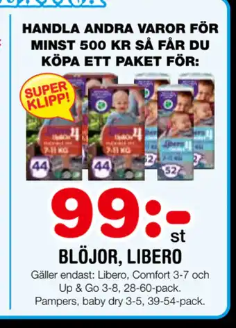 Nya Pulsen BLÖJOR, LIBERO erbjuda