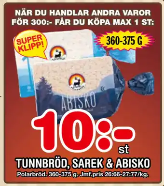 Nya Pulsen TUNNBRÖD, SAREK & ABISKO erbjuda