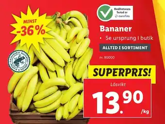 Lidl Bananer erbjuda