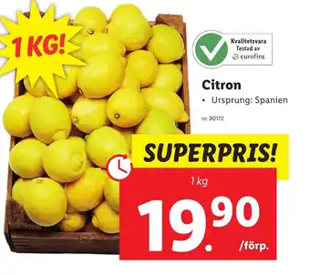 Lidl Citron erbjuda