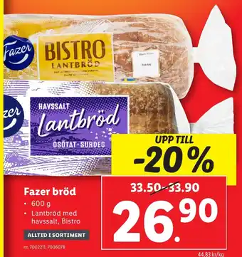 Lidl Fazer bröd erbjuda