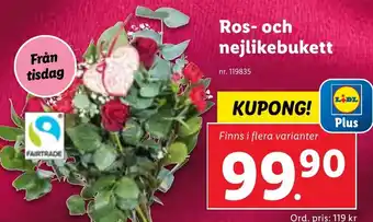 Ros- och nejlikebukett
