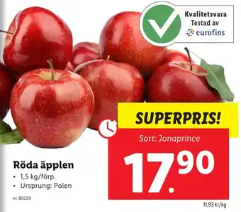 Lidl Röda äpplen erbjuda