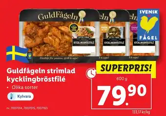 Lidl Guldfågeln strimlad kycklingbröstfilé erbjuda