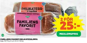 Coop Familjens Favorit/Delikatesslimpa erbjuda