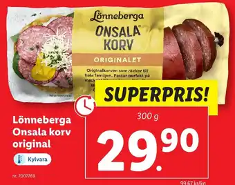 Lidl Lönneberga Onsala korv original erbjuda