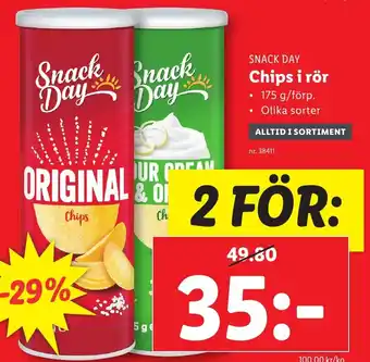 Lidl Chips i rör erbjuda