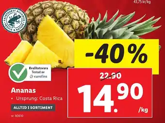 Lidl Ananas erbjuda