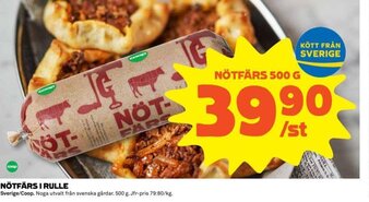Coop Nötfärs i rulle 500g erbjuda