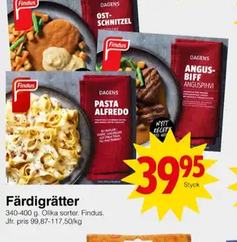 Matöppet Findus färdigrätter erbjuda