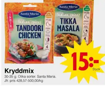 Matöppet Santa maria kryddmix erbjuda