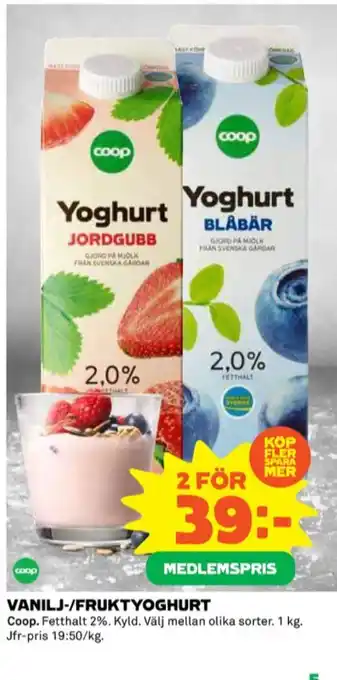 Coop Coop yoghurt erbjuda