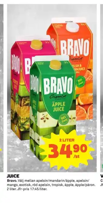 Coop Bravo juice erbjuda
