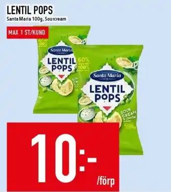 Matdax Santa maria snacks lentil pops sour cream erbjuda