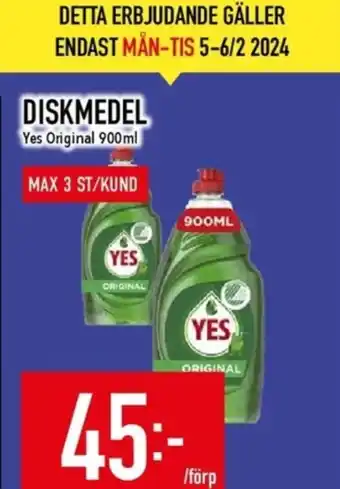 Matdax Yes handdiskmedel erbjuda